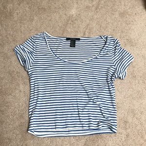 Forever 21 blue striped crop top!